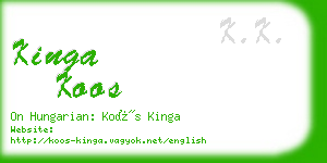 kinga koos business card